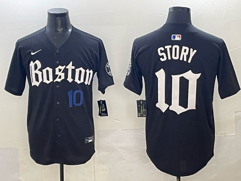 Men Boston Red Sox #10 Story black 2025 Nike MLB Jersey 007